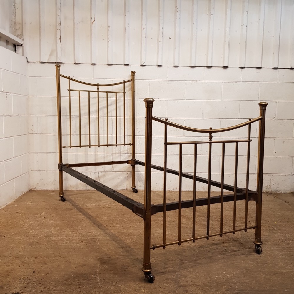 ANTIQUE VICTORIAN PAIR BRASS SINGLE BEDS C1880 View VII