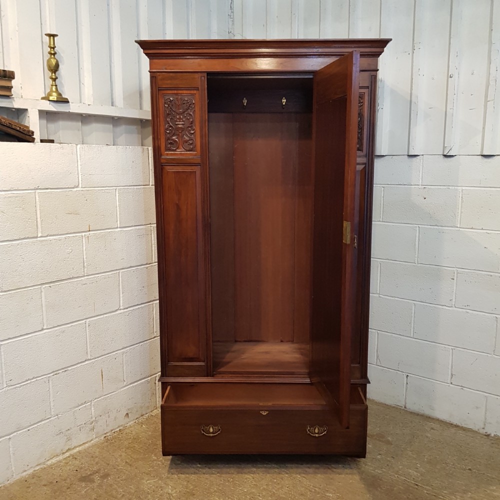 ANTIQUE ART NOUVEAU MAHOGANY WARDROBE C1890 View VI