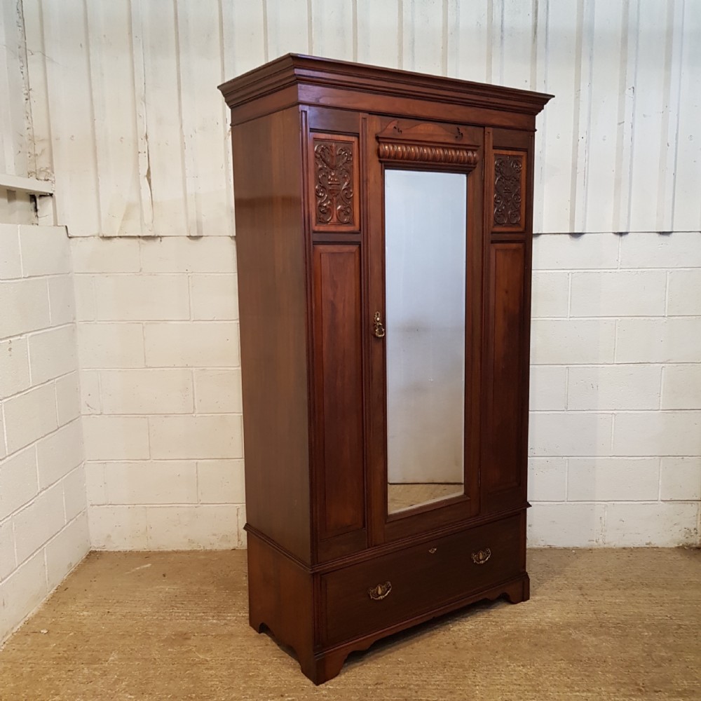 ANTIQUE ART NOUVEAU MAHOGANY WARDROBE C1890 View VII