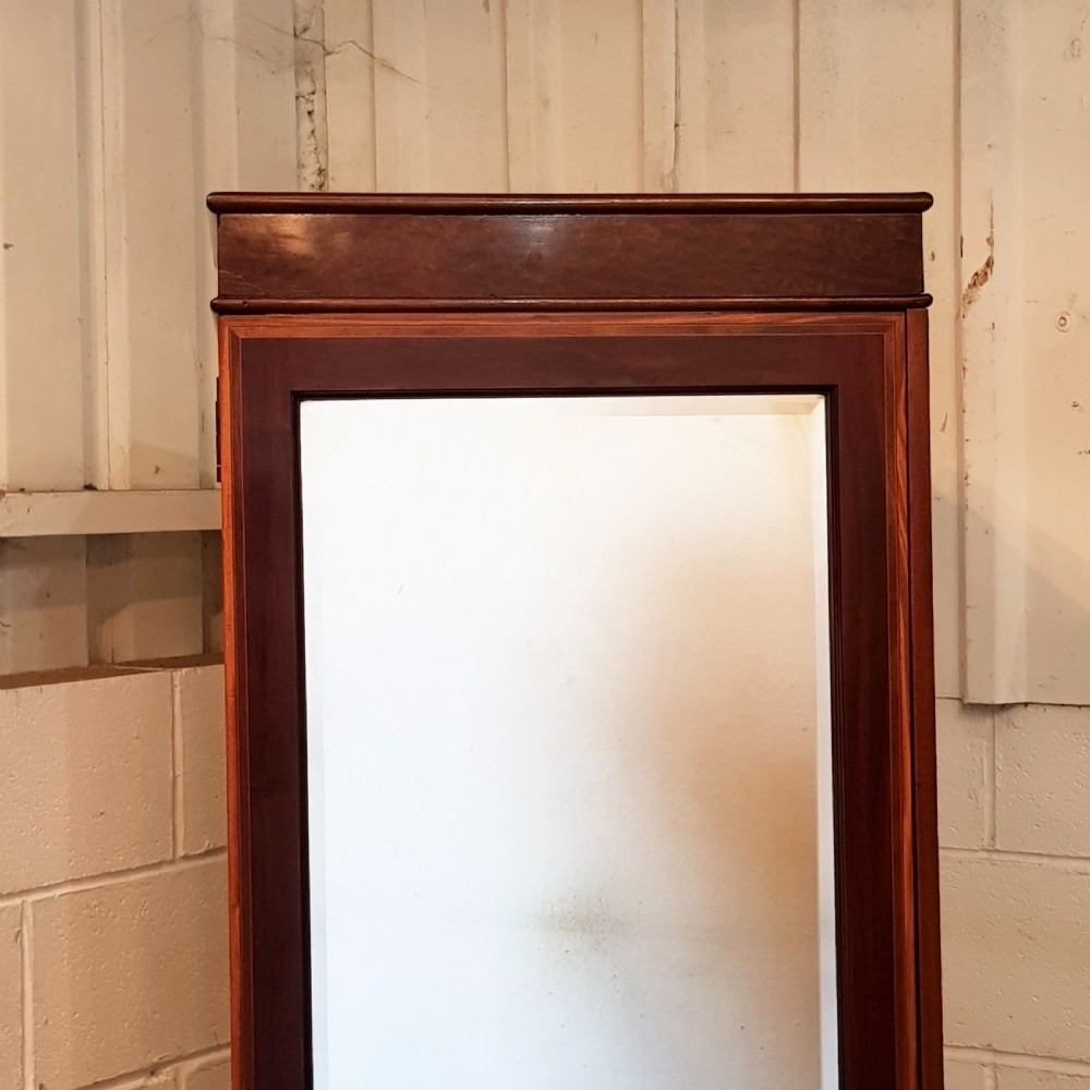ANTIQUE PAIR EDWARDIAN MAHOGANY CENTRY BOX MIRRORED WARDROBES C1900 View V