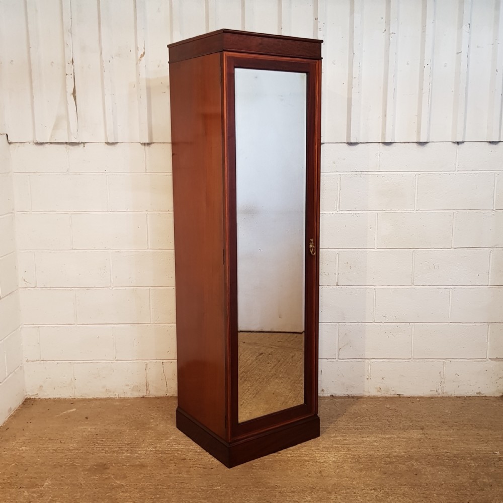 ANTIQUE PAIR EDWARDIAN MAHOGANY CENTRY BOX MIRRORED WARDROBES C1900 View VI