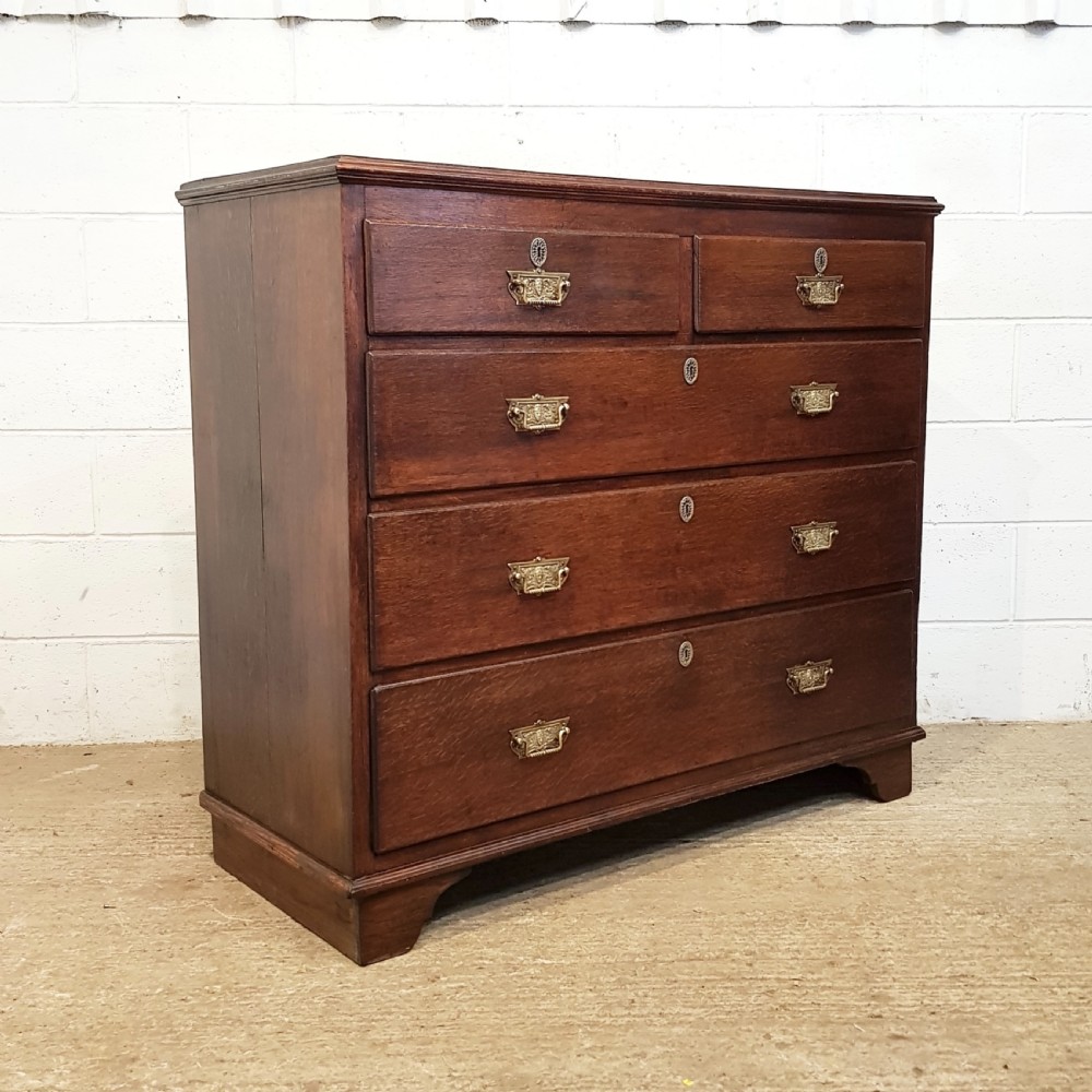 ANTIQUE LATE 18th CENTURY PERIOD OAK CHEST OF DRAWERS C1790 View V