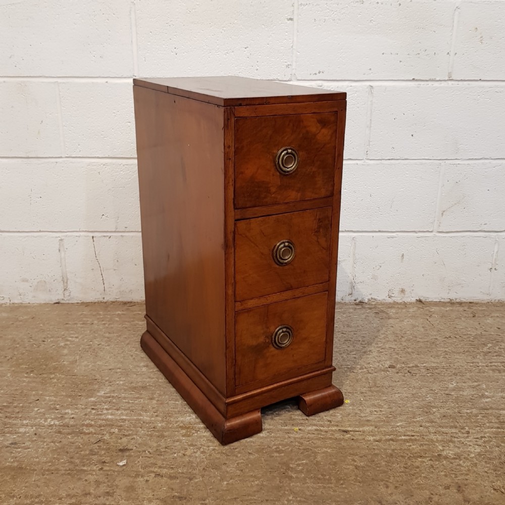 ANTIQUE PAIR ART DECO BURR WALNUT BEDSIDE CHESTS OF DRAWERS C1920 View VI