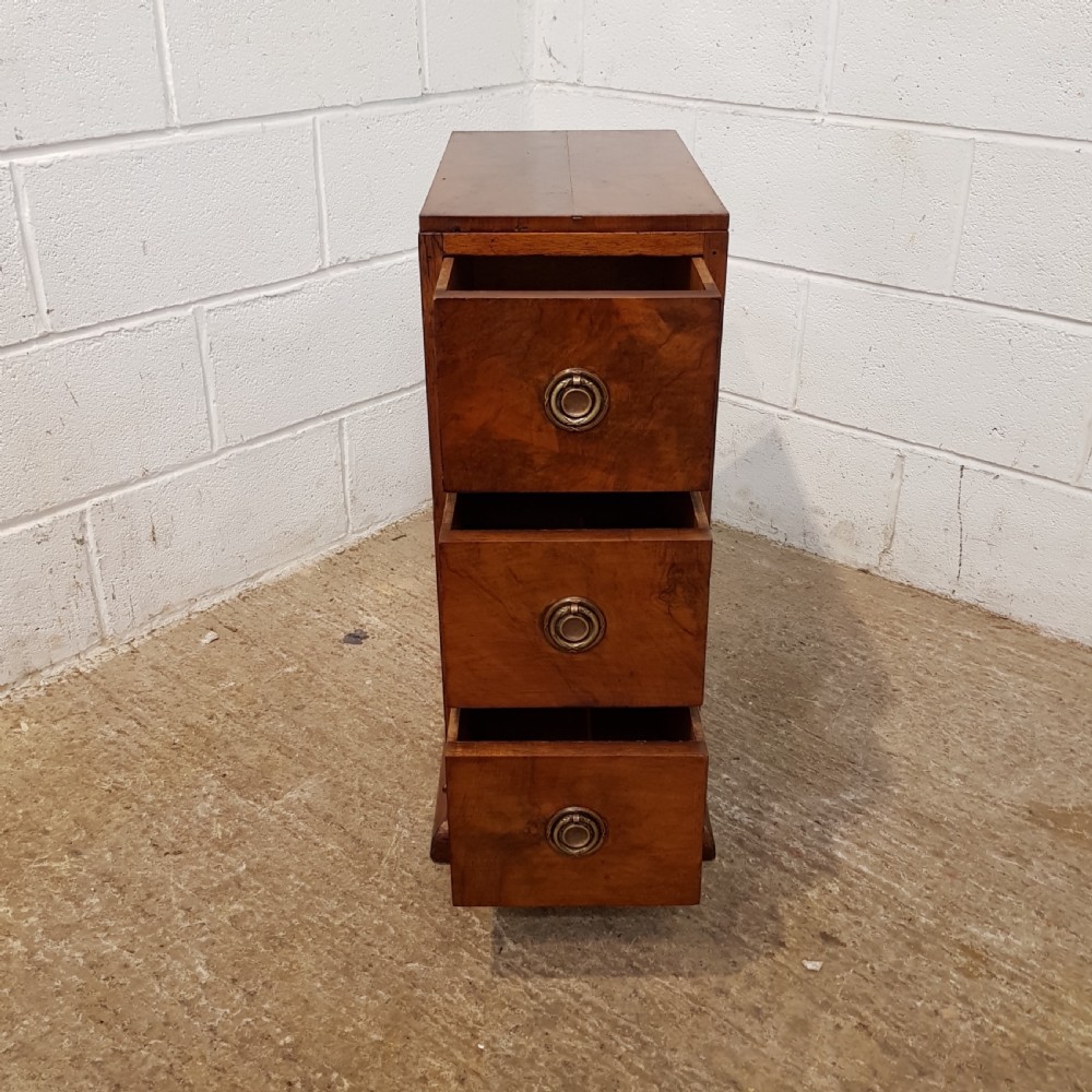 ANTIQUE PAIR ART DECO BURR WALNUT BEDSIDE CHESTS OF DRAWERS C1920 View VII
