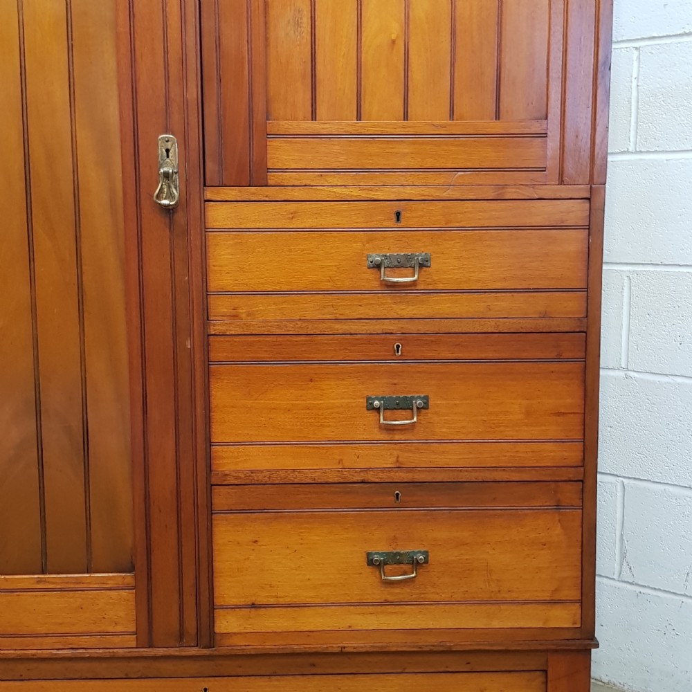 ANTIQUE EDWARDIAN MAHOGANY COMBINATION WARDROBE C1900 View IV