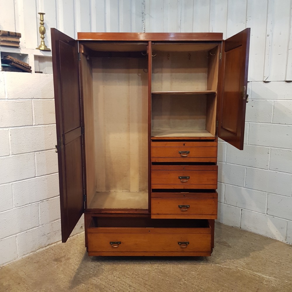 ANTIQUE EDWARDIAN MAHOGANY COMBINATION WARDROBE C1900 View V