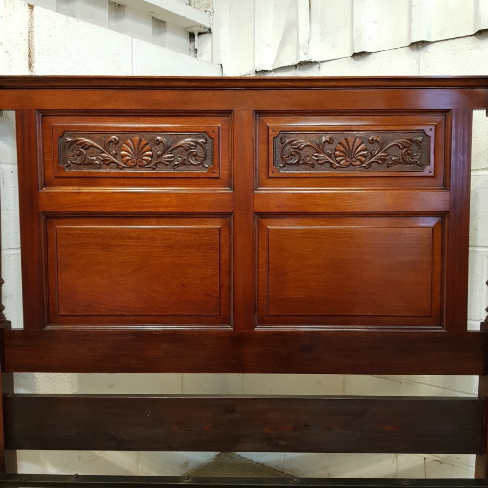 ANTIQUE LATE VICTORIAN MAHOGANY DOUBLE BED C1890 View III