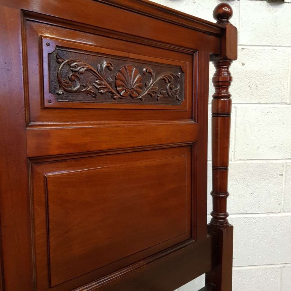 ANTIQUE LATE VICTORIAN MAHOGANY DOUBLE BED C1890 View V