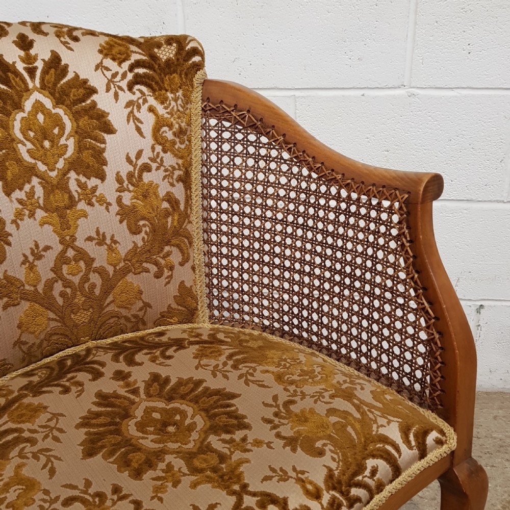 ANTIQUE PAIR OF OAK AND SPLIT CANE SALON CHAIRS C1920 View III