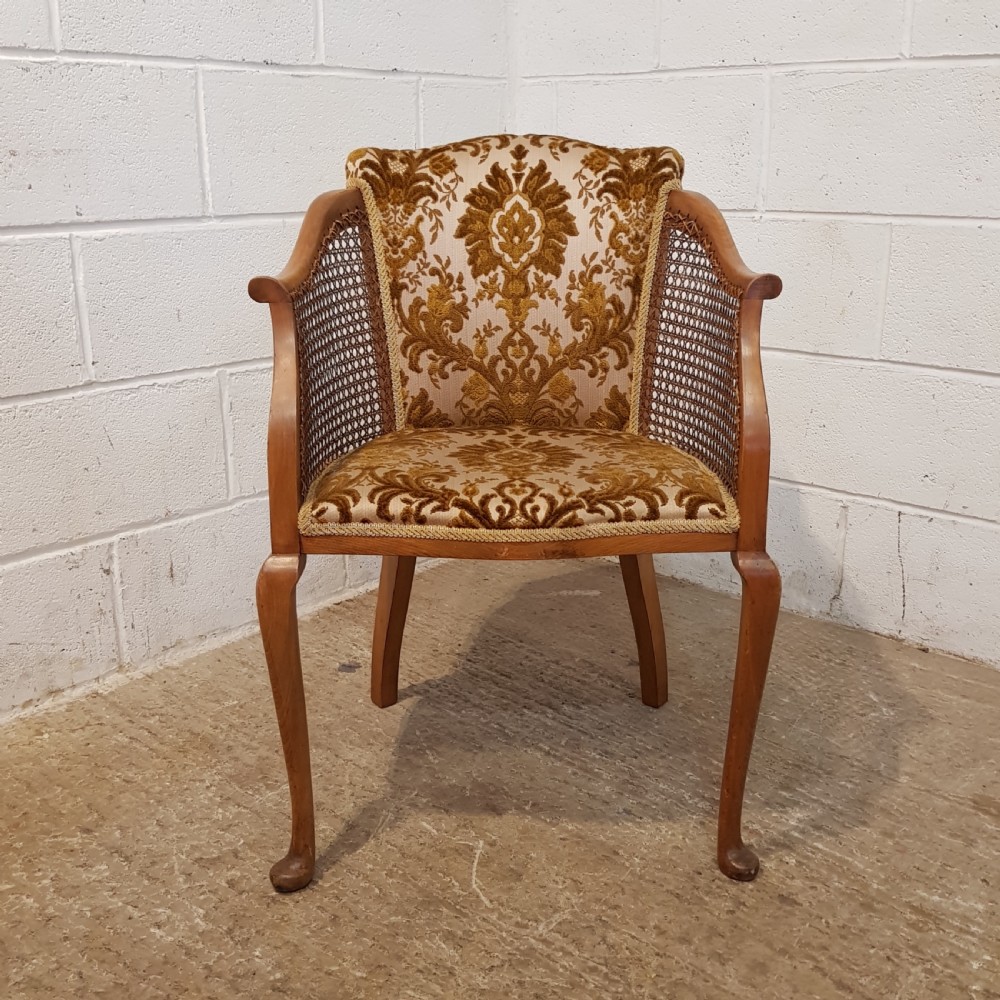 ANTIQUE PAIR OF OAK AND SPLIT CANE SALON CHAIRS C1920 View IV