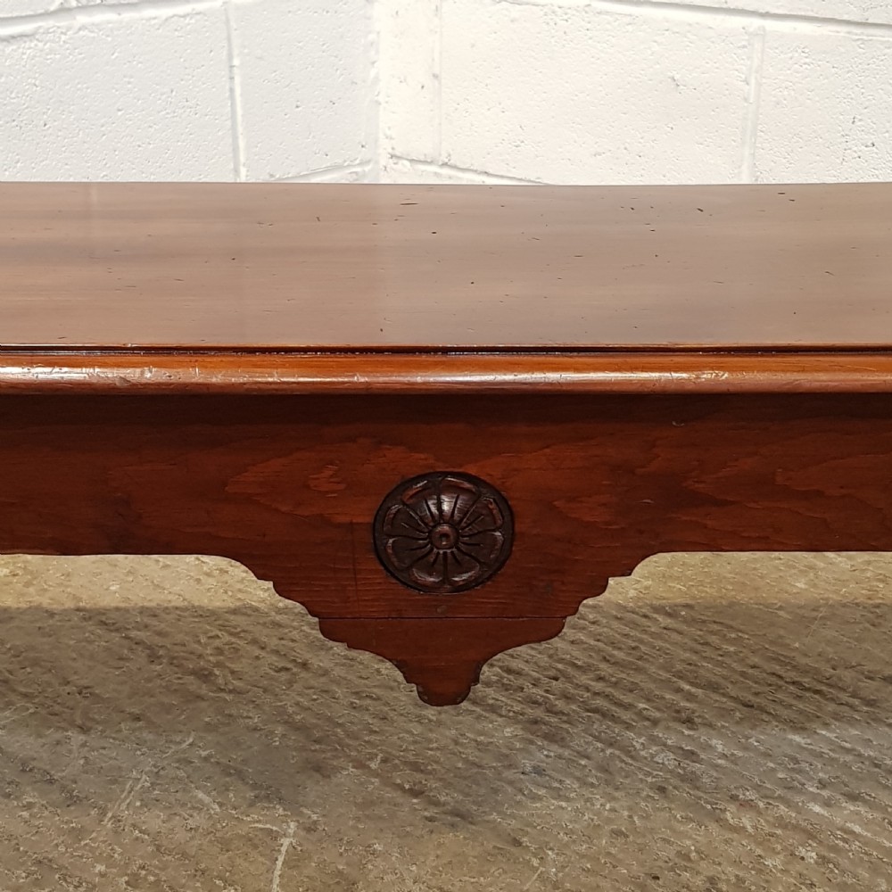 ANTIQUE EDWARDIAN MAHOGANY LONG HALL BENCH C1900 View V