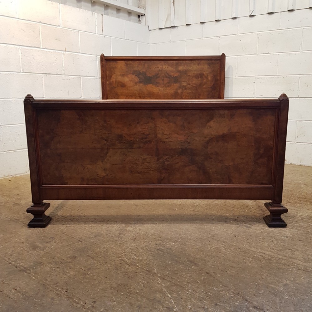 ANTIQUE ART DECO BURR WALNUT DOUBLE BED C1920 View II