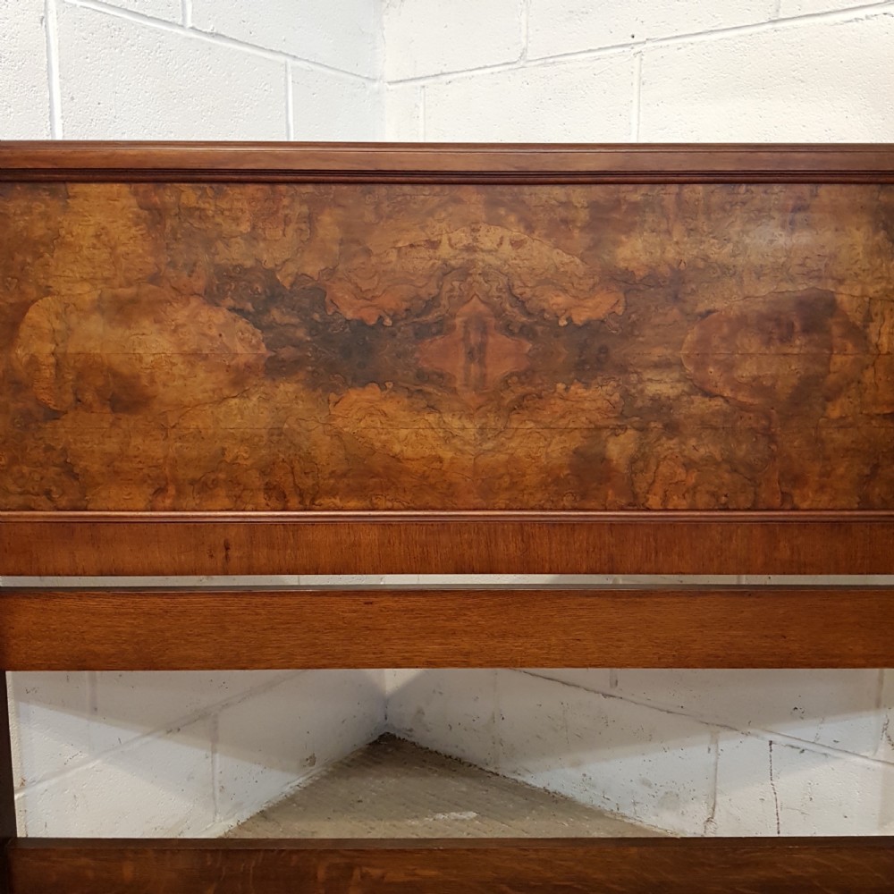 ANTIQUE ART DECO BURR WALNUT DOUBLE BED C1920 View IV