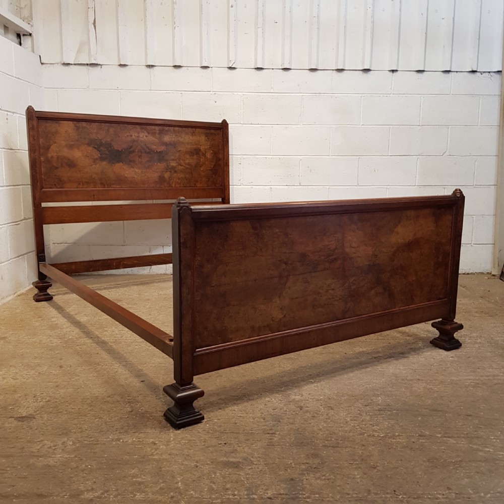 ANTIQUE ART DECO BURR WALNUT DOUBLE BED C1920 View VI