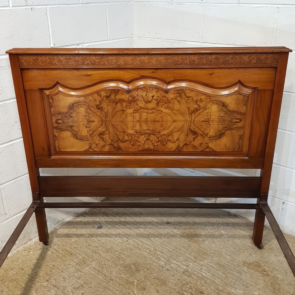 ANTIQUE ART NOUVEAU BURR WALNUT DOUBKE BED C1890 View III