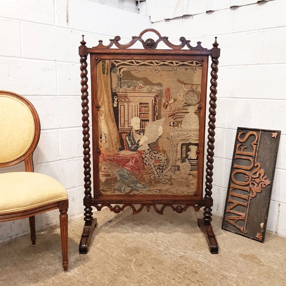 ANTIQUE WILLIAM 1V MAHOGANY FIRE SCREEN C1830 