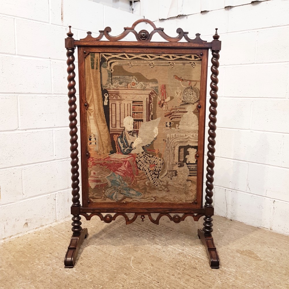 ANTIQUE WILLIAM 1V MAHOGANY FIRE SCREEN C1830  View II