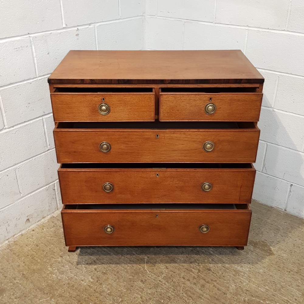 ANTIQUE REGENCY MAHOGANY CHEST OF DRAWERS C1820 View V