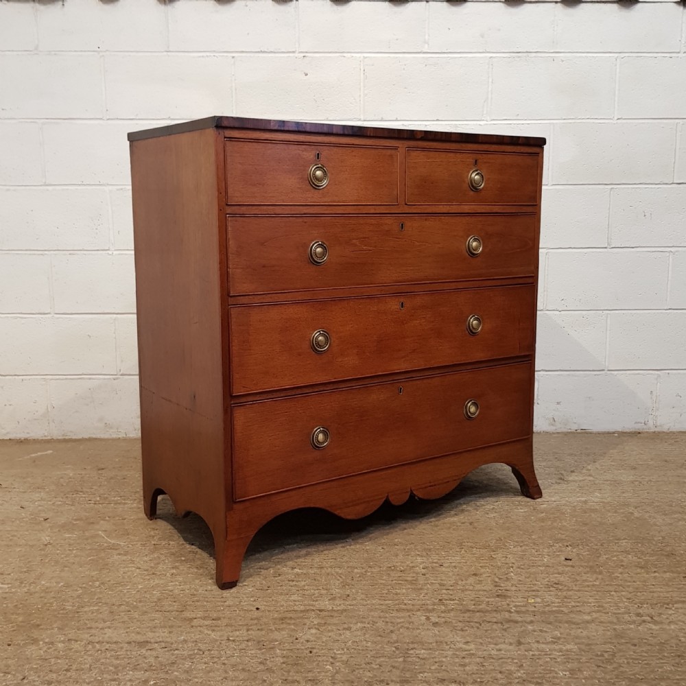 ANTIQUE REGENCY MAHOGANY CHEST OF DRAWERS C1820 View VI