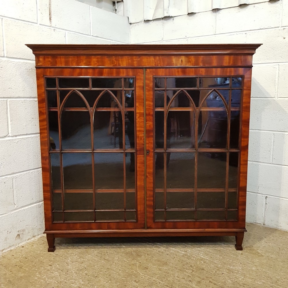 ANTIQUE REGENCY MAHOGANY ASTRAGAL GLAZED BOOKCASE C1820 View II