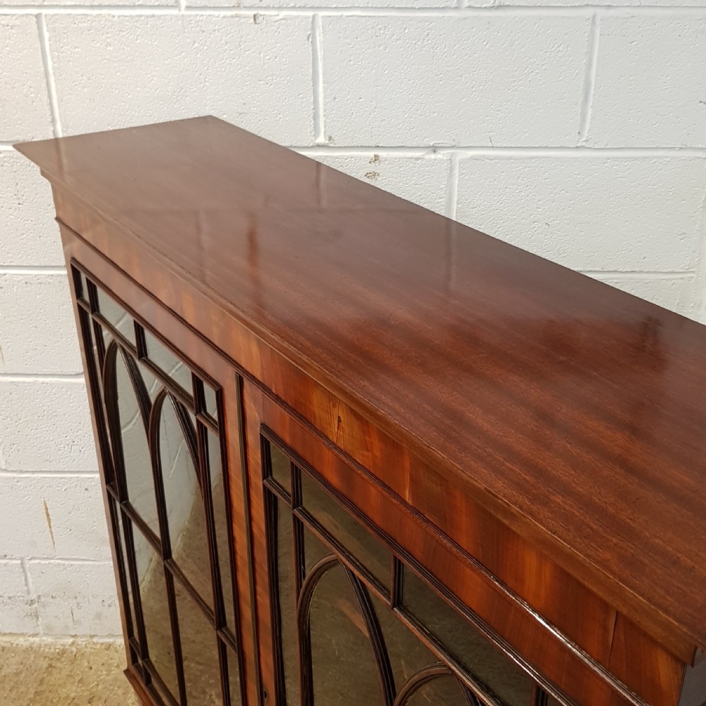 ANTIQUE REGENCY MAHOGANY ASTRAGAL GLAZED BOOKCASE C1820 View VII