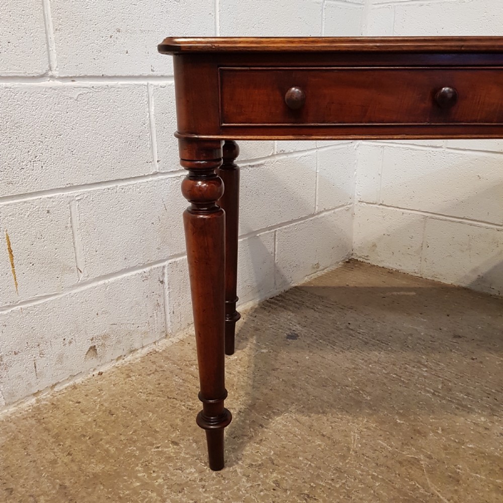 ANTIQUE VICTORIAN MAHOGANY LEATHER TOP WRITING TABLE C1880 View IV