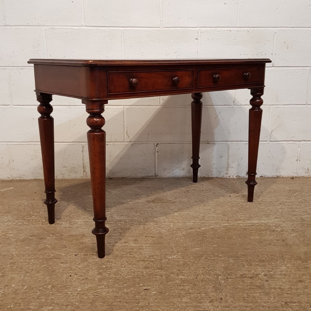 ANTIQUE VICTORIAN MAHOGANY LEATHER TOP WRITING TABLE C1880 View XI