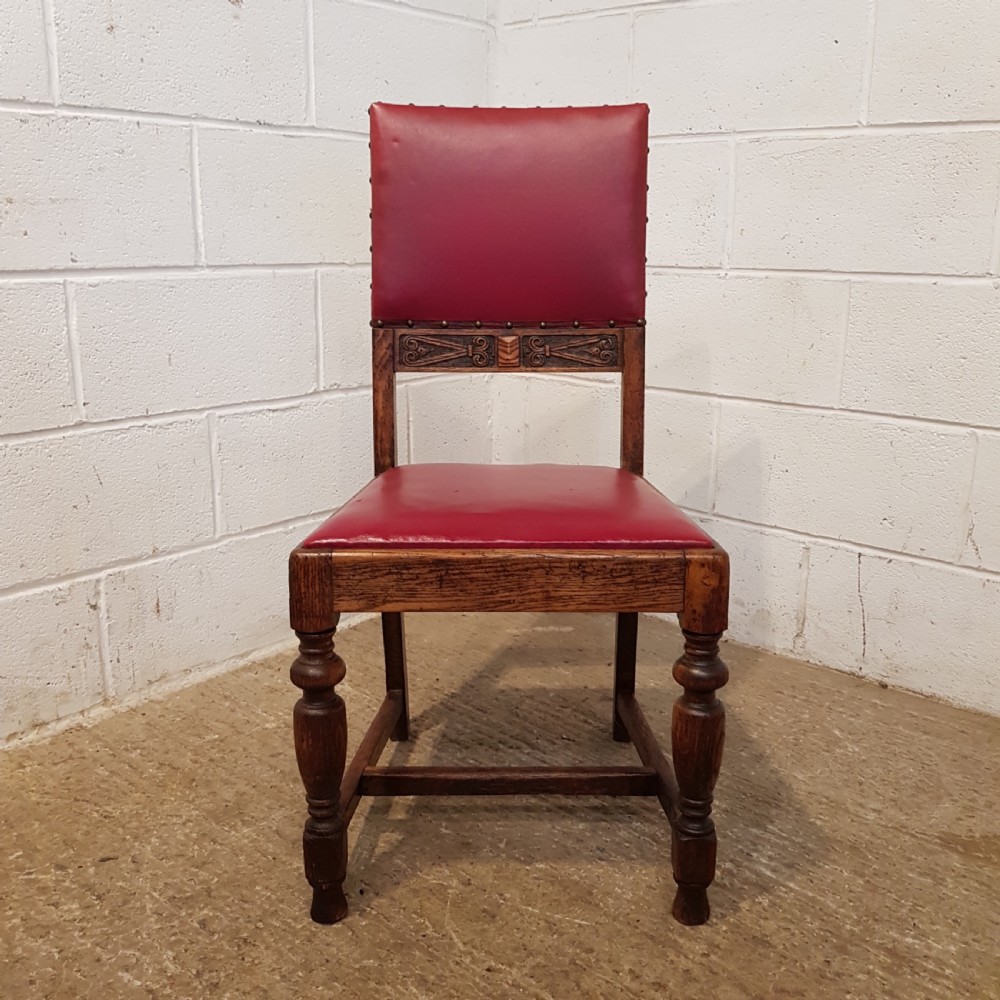 ANTIQUE SET OF TEN OAK DINING CHAIRS C1920 View III