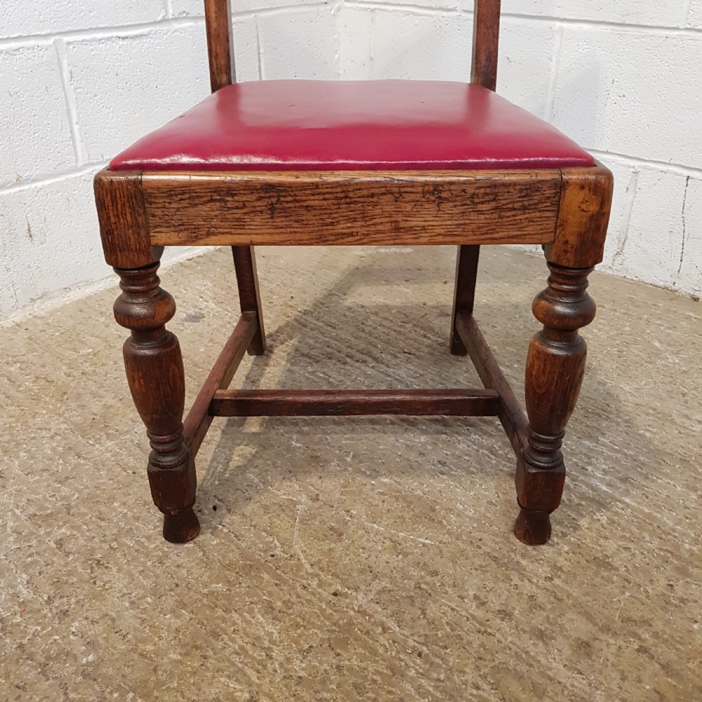 ANTIQUE SET OF TEN OAK DINING CHAIRS C1920 View IV