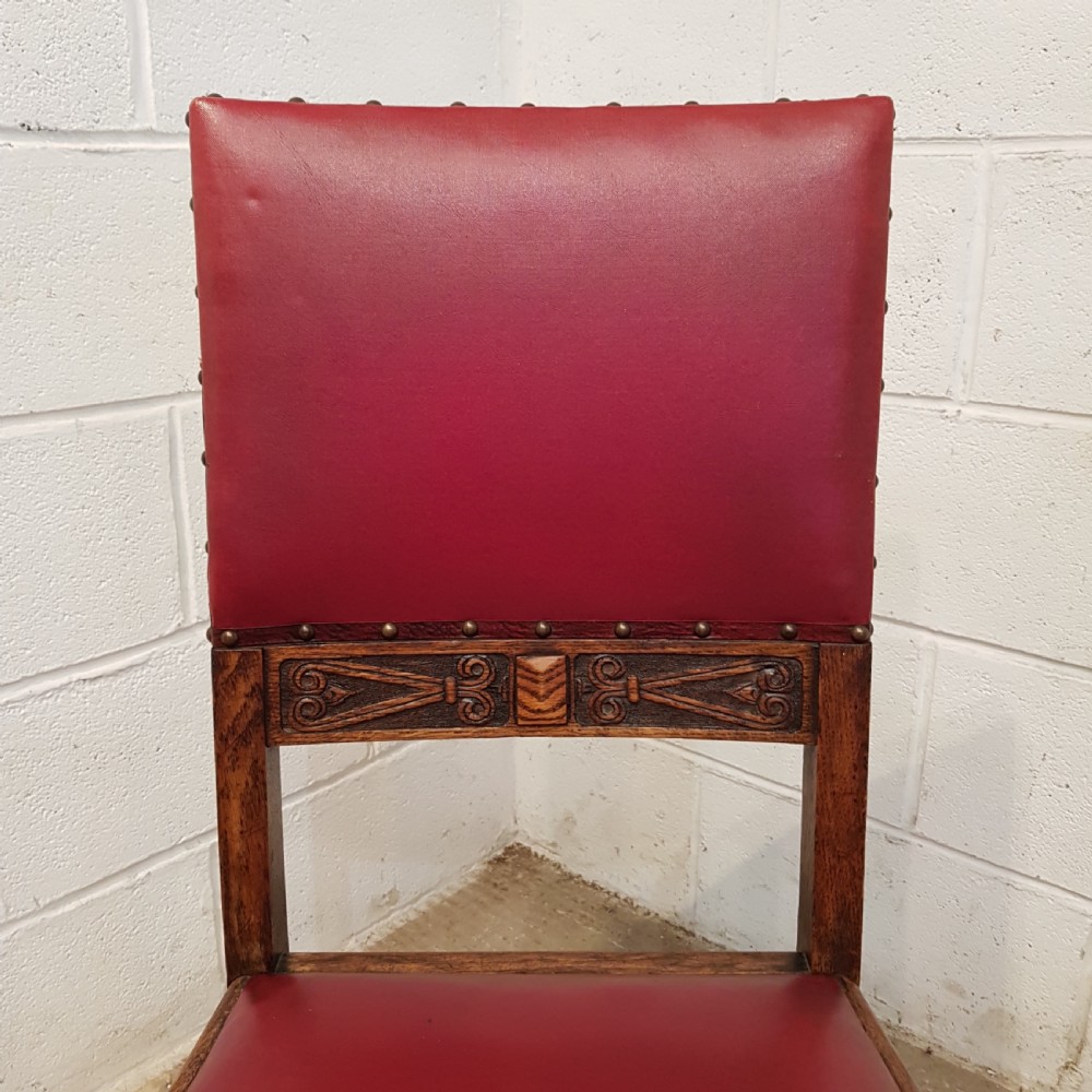 ANTIQUE SET OF TEN OAK DINING CHAIRS C1920 View V