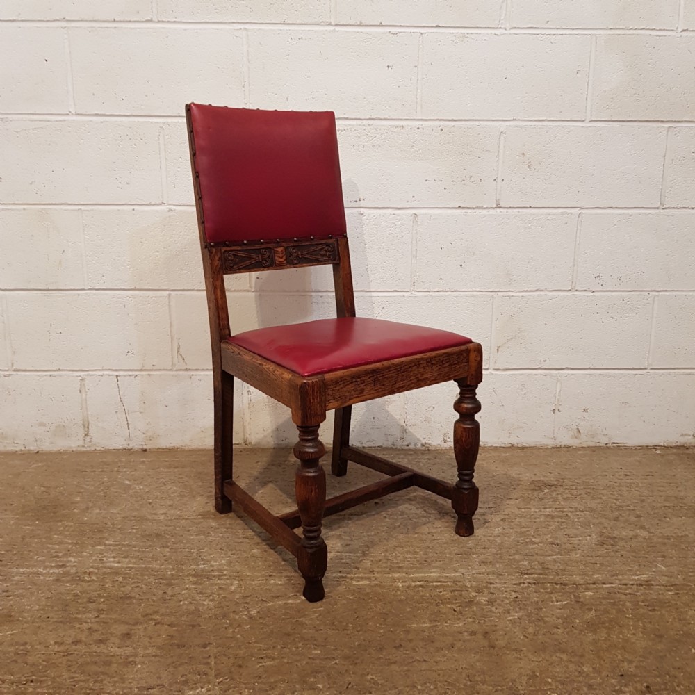 ANTIQUE SET OF TEN OAK DINING CHAIRS C1920 View VI