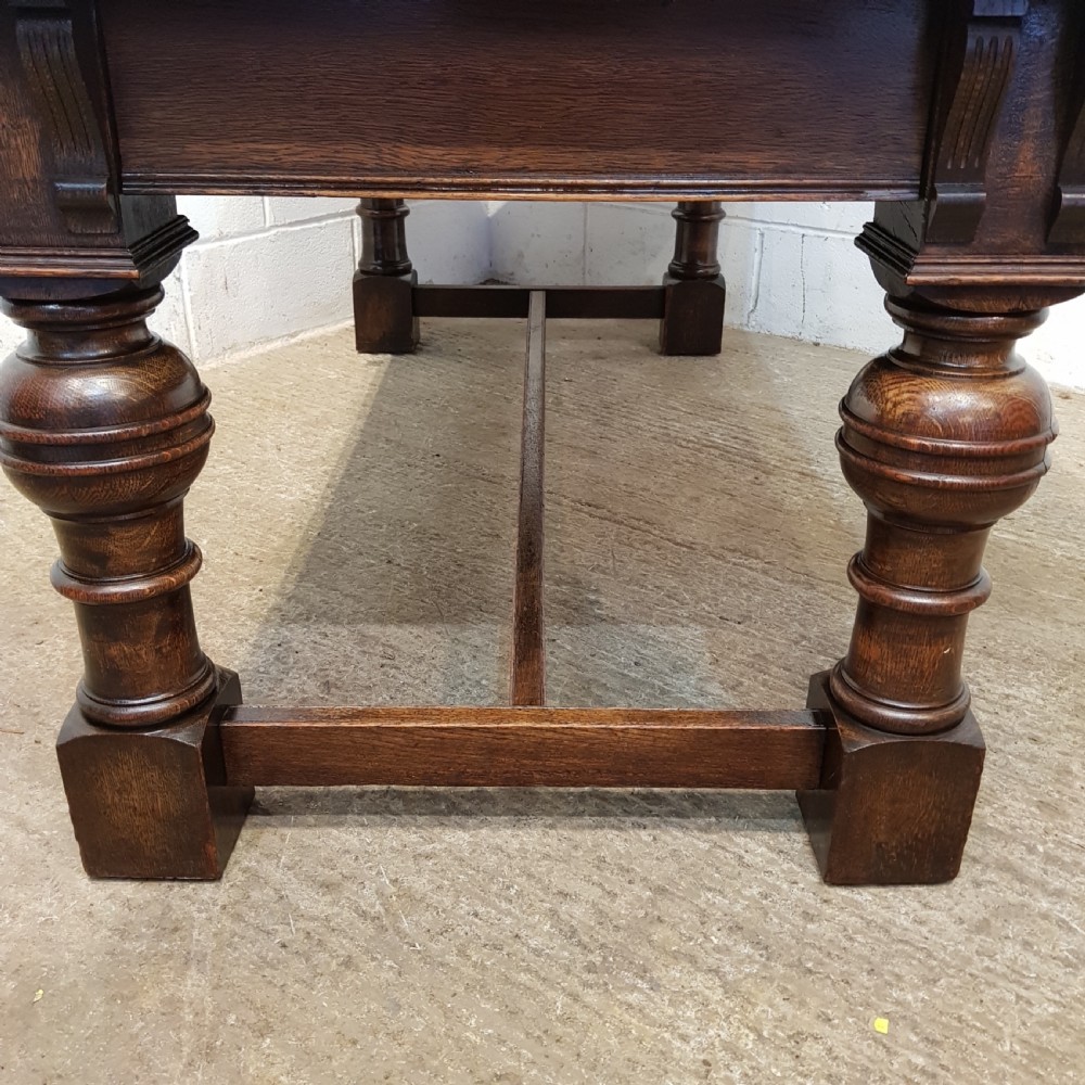 ANTIQUE EDWARDIAN OAK REFECTORY DINING TABLE C1900 View III