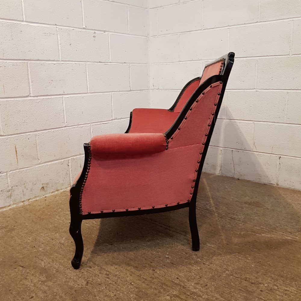 ANTIQUE ART NOUVEAU EBONISED SALON SOFA C1890 View VI