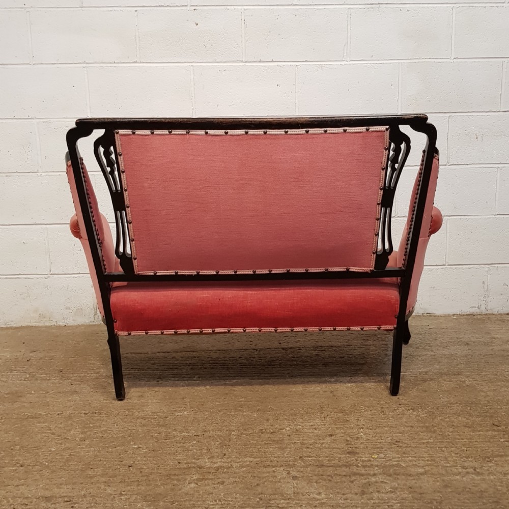 ANTIQUE ART NOUVEAU EBONISED SALON SOFA C1890 View VIII