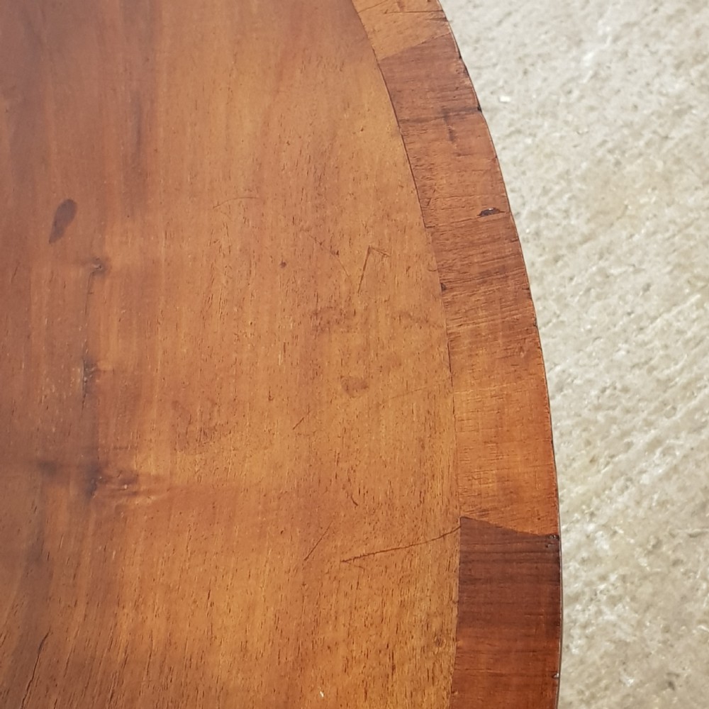 ANTIQUE BURR WALNUT DEMI LUNE HALL TABLE C1920 View VI