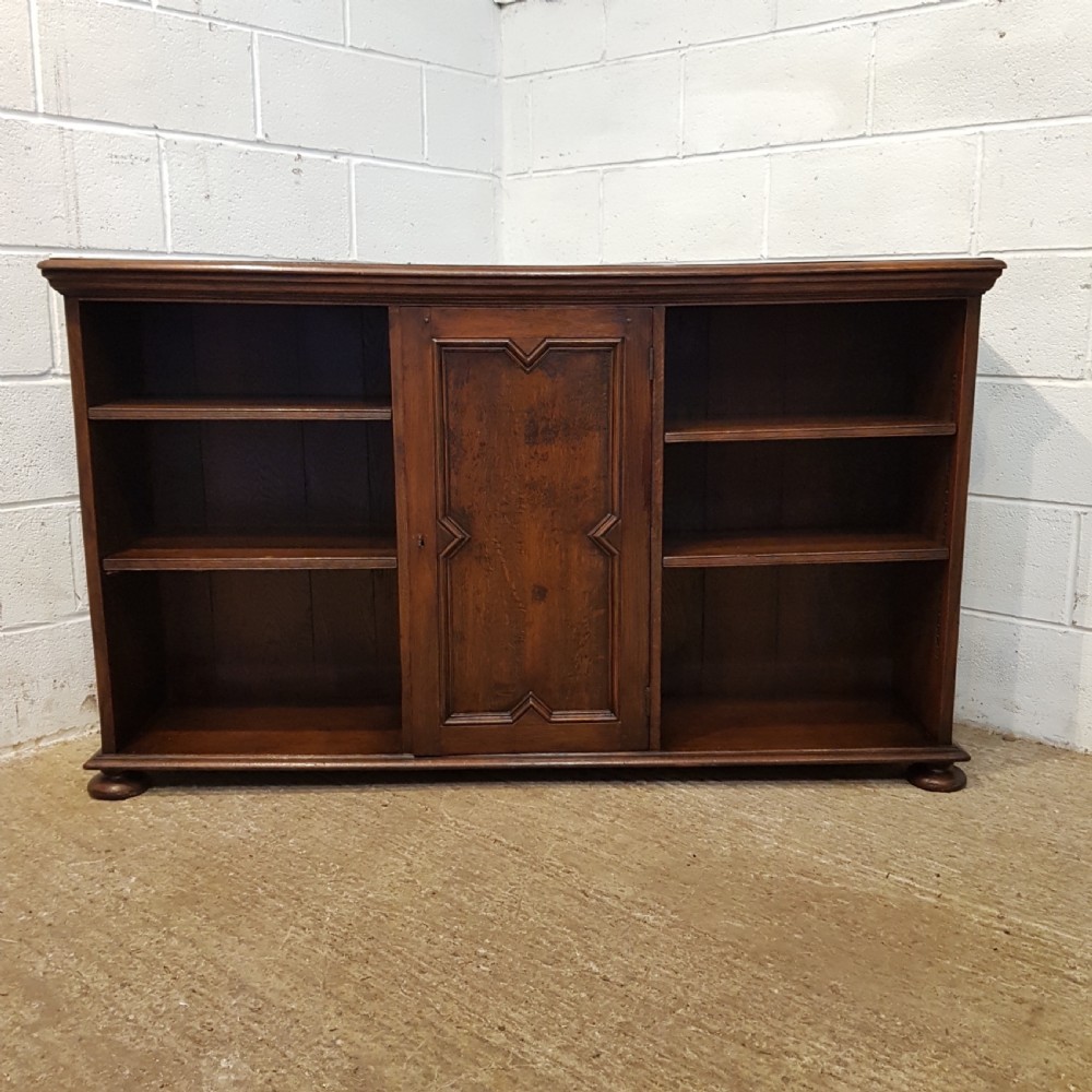 ANTIQUE EDWARDIAN OAK OPEN BOOKCASE C1900 View II