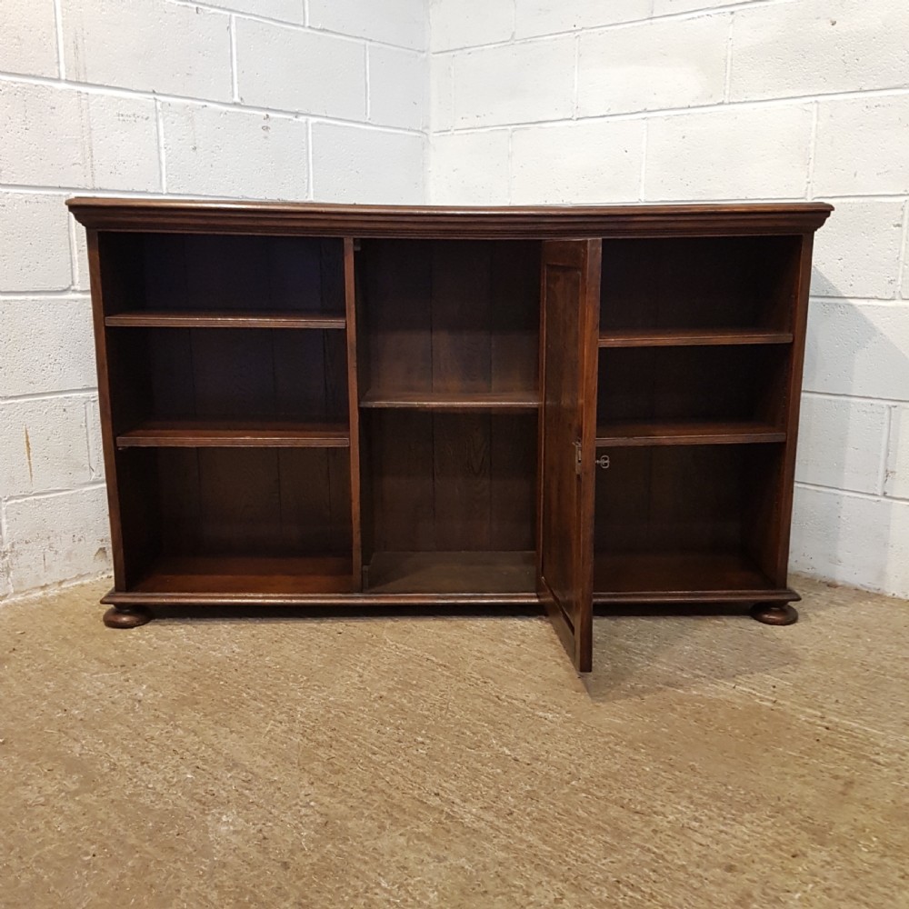 ANTIQUE EDWARDIAN OAK OPEN BOOKCASE C1900 View III