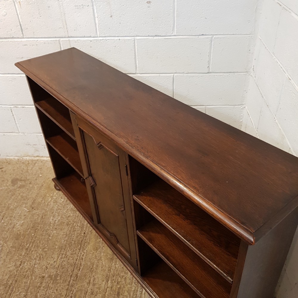 ANTIQUE EDWARDIAN OAK OPEN BOOKCASE C1900 View VI