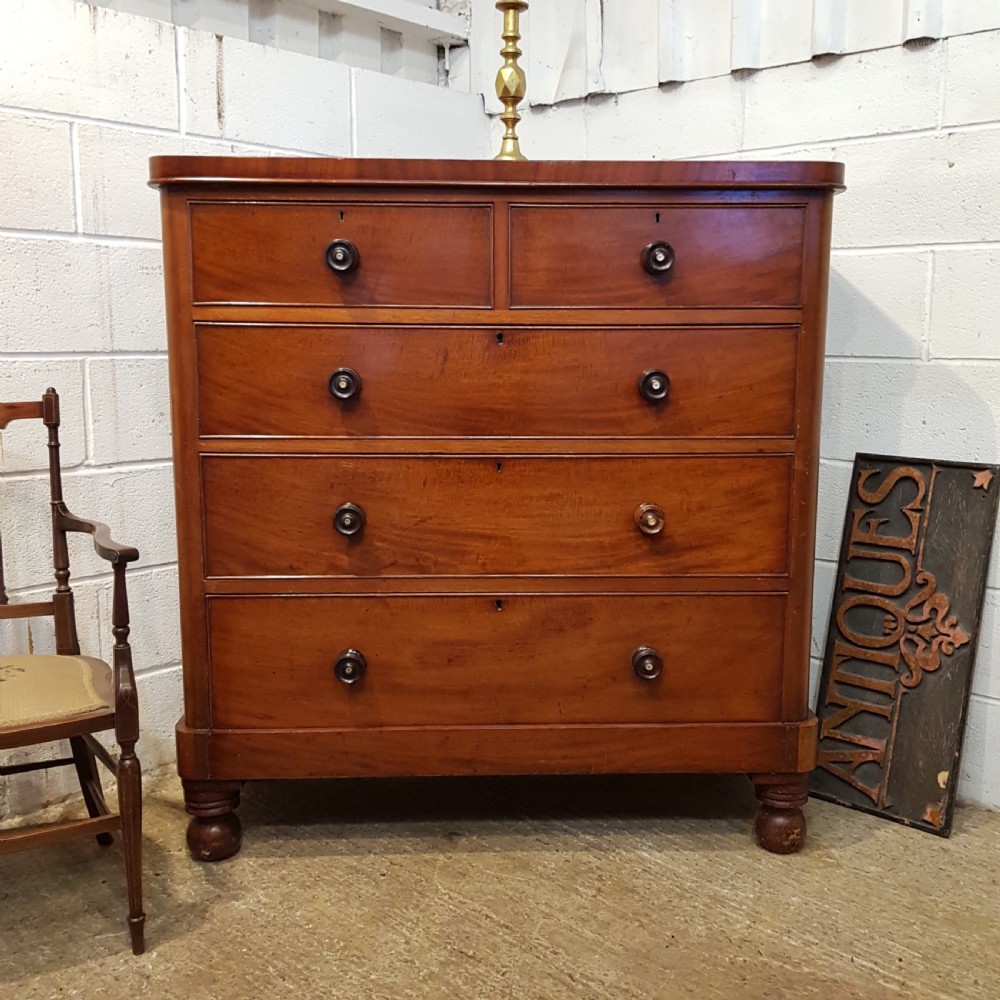 ANTIQUE VICTORIAN MAHOGANY CHEST OF DRAWERS C1880