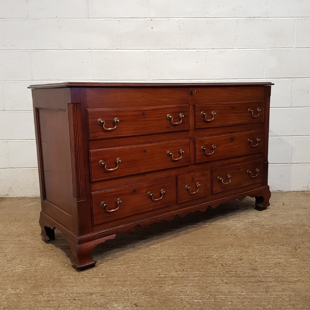 ANTIQUE 18TH CENTURY MAHOGANY LANCASHIRE MULE CHEST C1780 View III