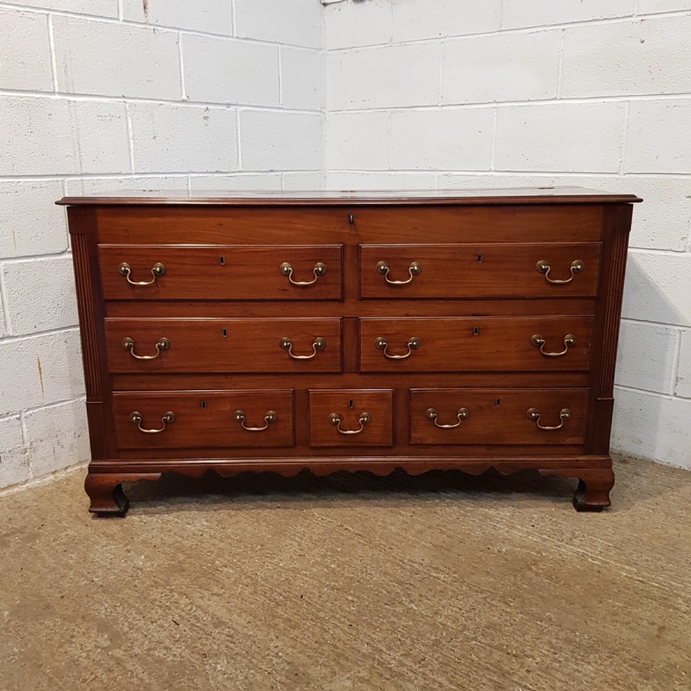 ANTIQUE 18TH CENTURY MAHOGANY LANCASHIRE MULE CHEST C1780 View V