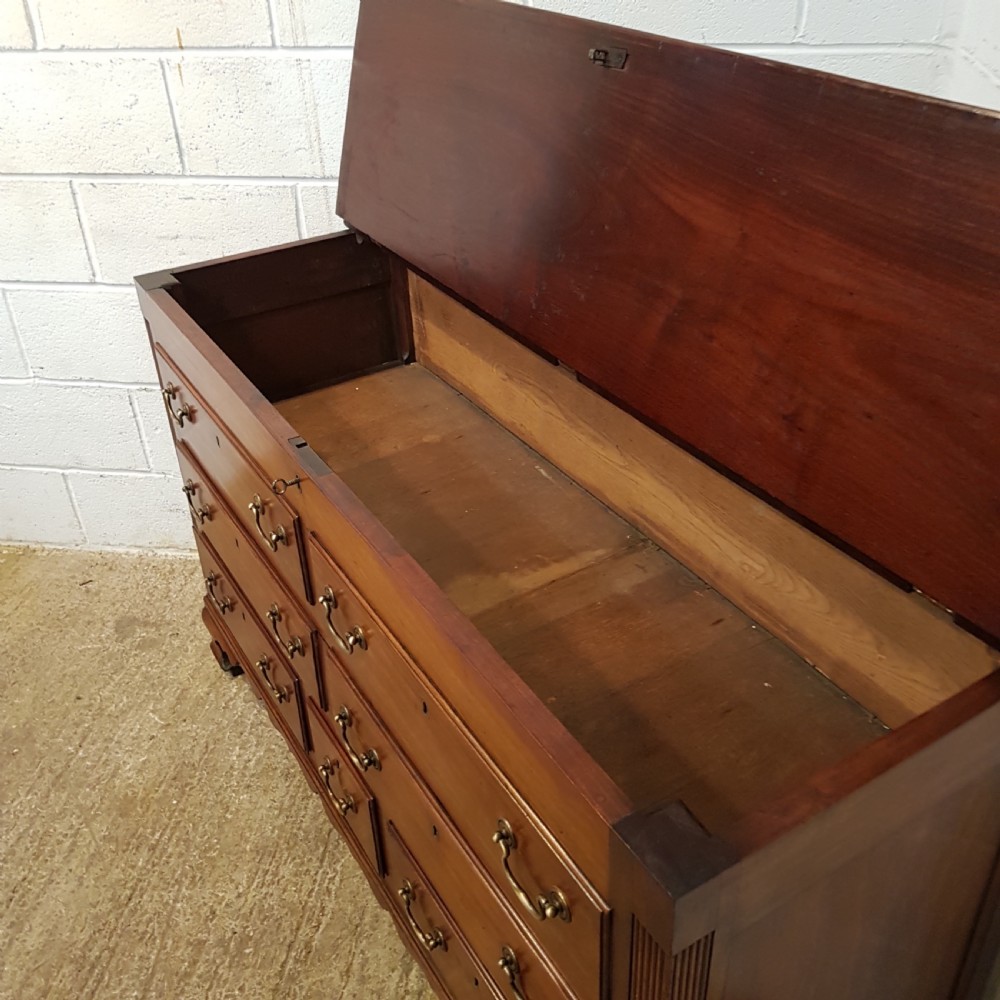 ANTIQUE 18TH CENTURY MAHOGANY LANCASHIRE MULE CHEST C1780 View VI