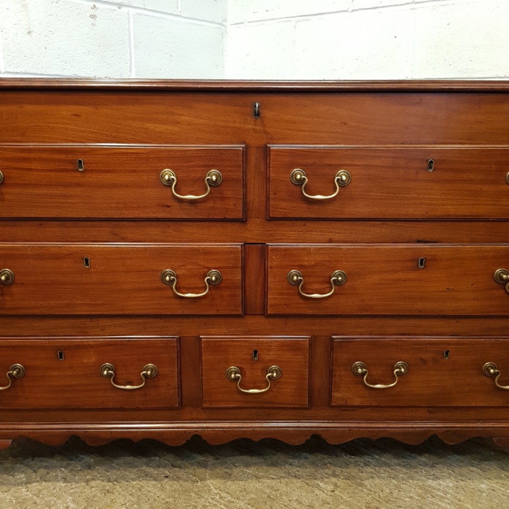 ANTIQUE 18TH CENTURY MAHOGANY LANCASHIRE MULE CHEST C1780 View IX