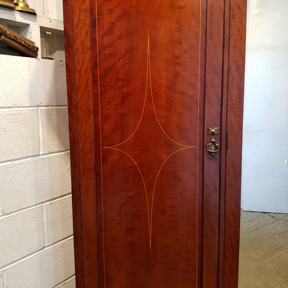 ANTIQUE EDWARDIAN INLAID MAHOGANY TRIPLE WARDROBE C1900 View III
