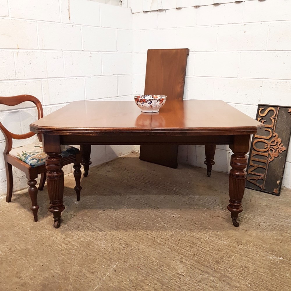 ANTIQUE VICTORIAN WALNUT EXTENDING DINING TABLE SEATS 8-10 C1890