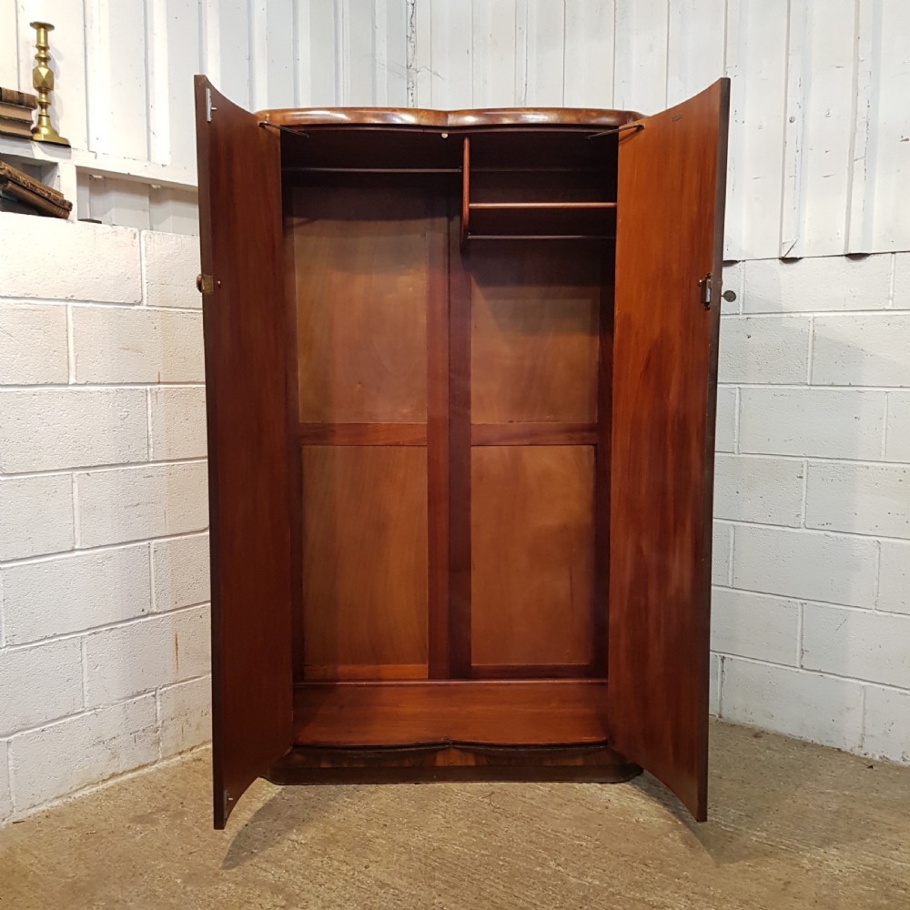ANTIQUE ART DECO BURR WALNUT DOUBLE WARDROBE C1920 View IV