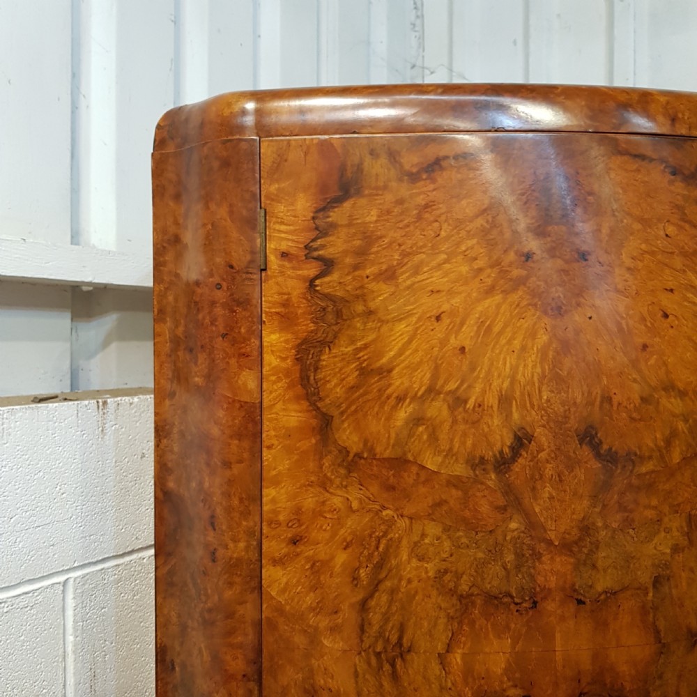 ANTIQUE ART DECO BURR WALNUT DOUBLE WARDROBE C1920 View VI
