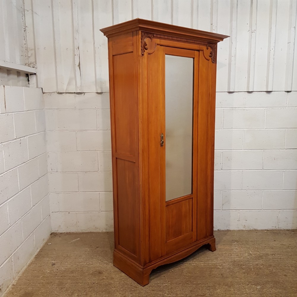 ANTIQUE ARTS & CRAFTS SATINWOOD SINGLE WARDROBE C1900 View II