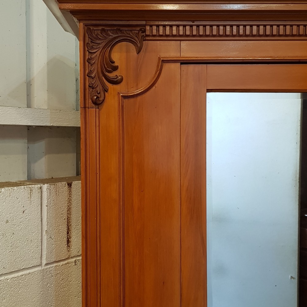 ANTIQUE ARTS & CRAFTS SATINWOOD SINGLE WARDROBE C1900 View III