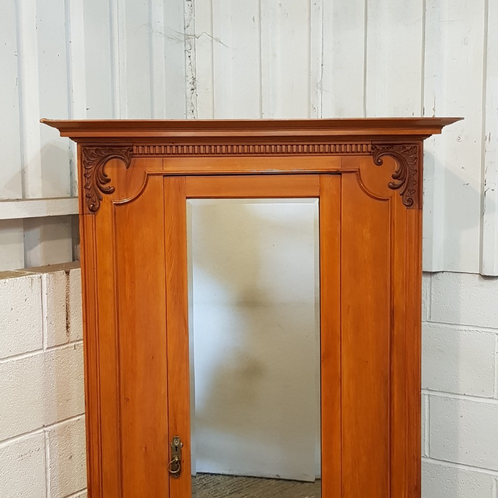 ANTIQUE ARTS & CRAFTS SATINWOOD SINGLE WARDROBE C1900 View V